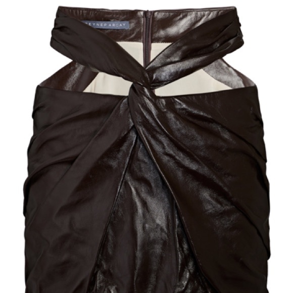 Zeynep Arcay Twisted Cut-Out Leather Mini Skirt - Picture 10 of 10